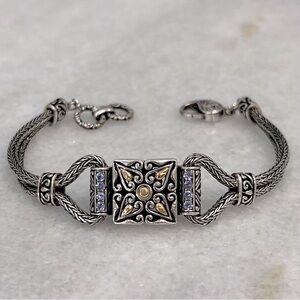 Sterling Silver & 18K YG Tanzanite Bracelet